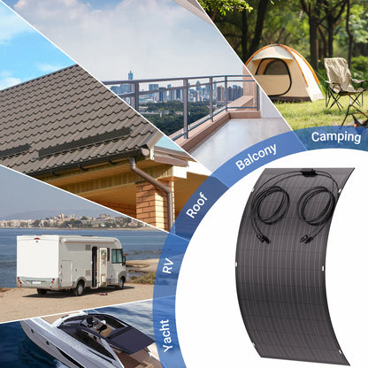 Zonnepanelen – Flexibele Zonnepanelen – Mobiele Zonnepanelen – Opvouwbare Zonnepanelen – Ultradunne Zonnepanelen – 2x 120W (240W Totaal) – IP67 Waterdicht – Hoog Vermogen