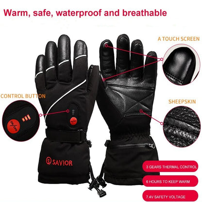 Elektrisch Verwarmde Handschoenen – Winterhandschoenen – Skihandschoenen – Motorradhandschoenen – Warme Handschoenen – Maat M – Driedelige Temperatuurregeling – Herlaadbare Lithium-Ion Batterij