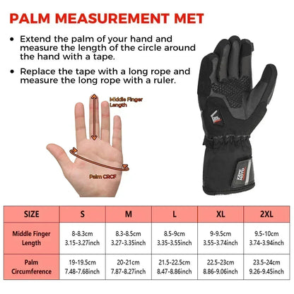 Heated Gloves - Electric Gloves - Winter Leather Gloves - Rechargeable Heated Gloves - Waterproof Gloves - Winter Moto Heated Gloves - For Motorcycle, Ski Camping - Leather - Large