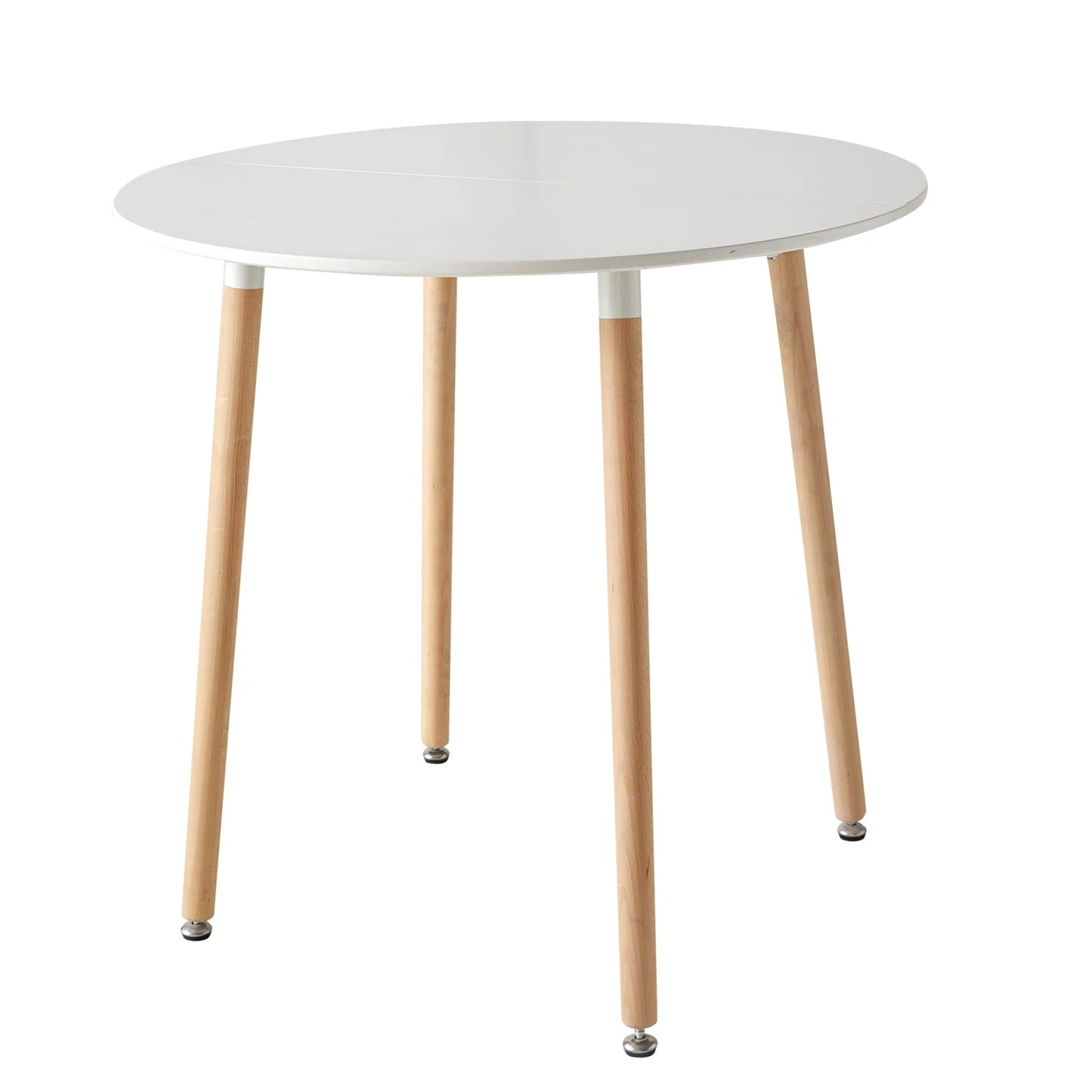 Eetkamermeubelset – Ronde Eettafel – Stoelen Set – Keukenmeubilair – Balkontafel – PU Lederen Kussens – Massief Hout – 80x80 cm Ronde Tafel – Krasvrije Vloerdempers