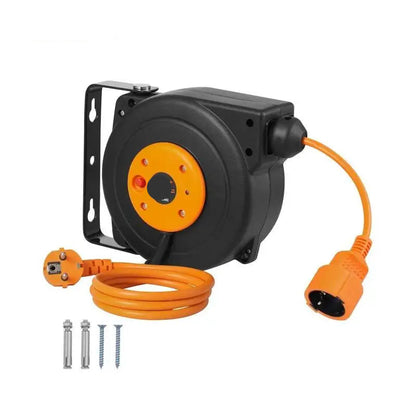 Automatische Kabelhaspel - Verlengkabel Haspel - Wandmontage Verlengkabel - Uittrekbare - met Oververhittingsbeveiliging - 1000W - Instelbare Kabelstop - 65ft-19m