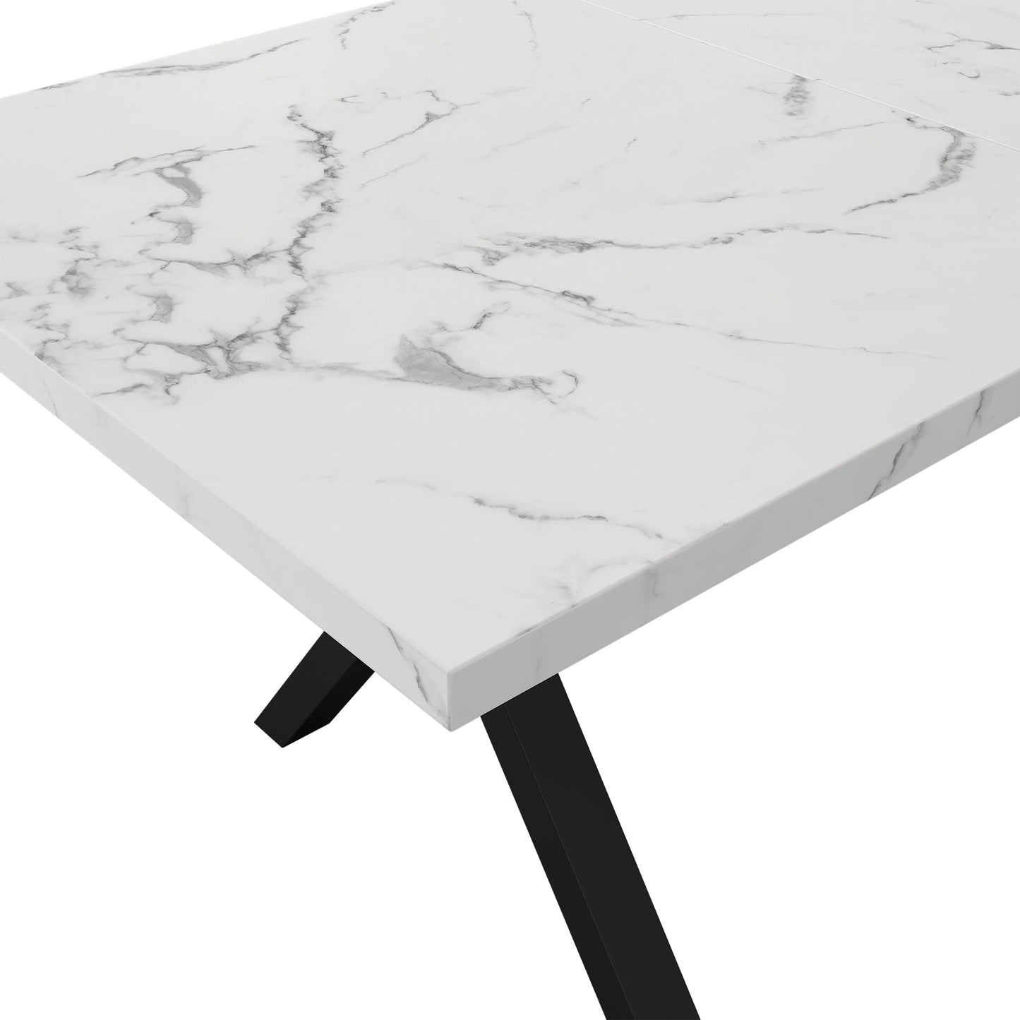 Eettafel – Tafel – Salontafel – Eetkamertafel – Moderne Tafel – Stalen Frame – Marmeren MDF-Blad