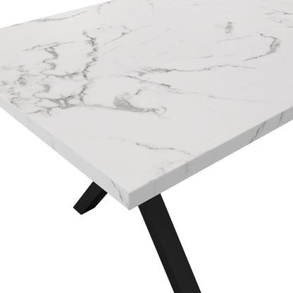 Eettafel – Tafel – Salontafel – Eetkamertafel – Moderne Tafel – Stalen Frame – Marmeren MDF-Blad