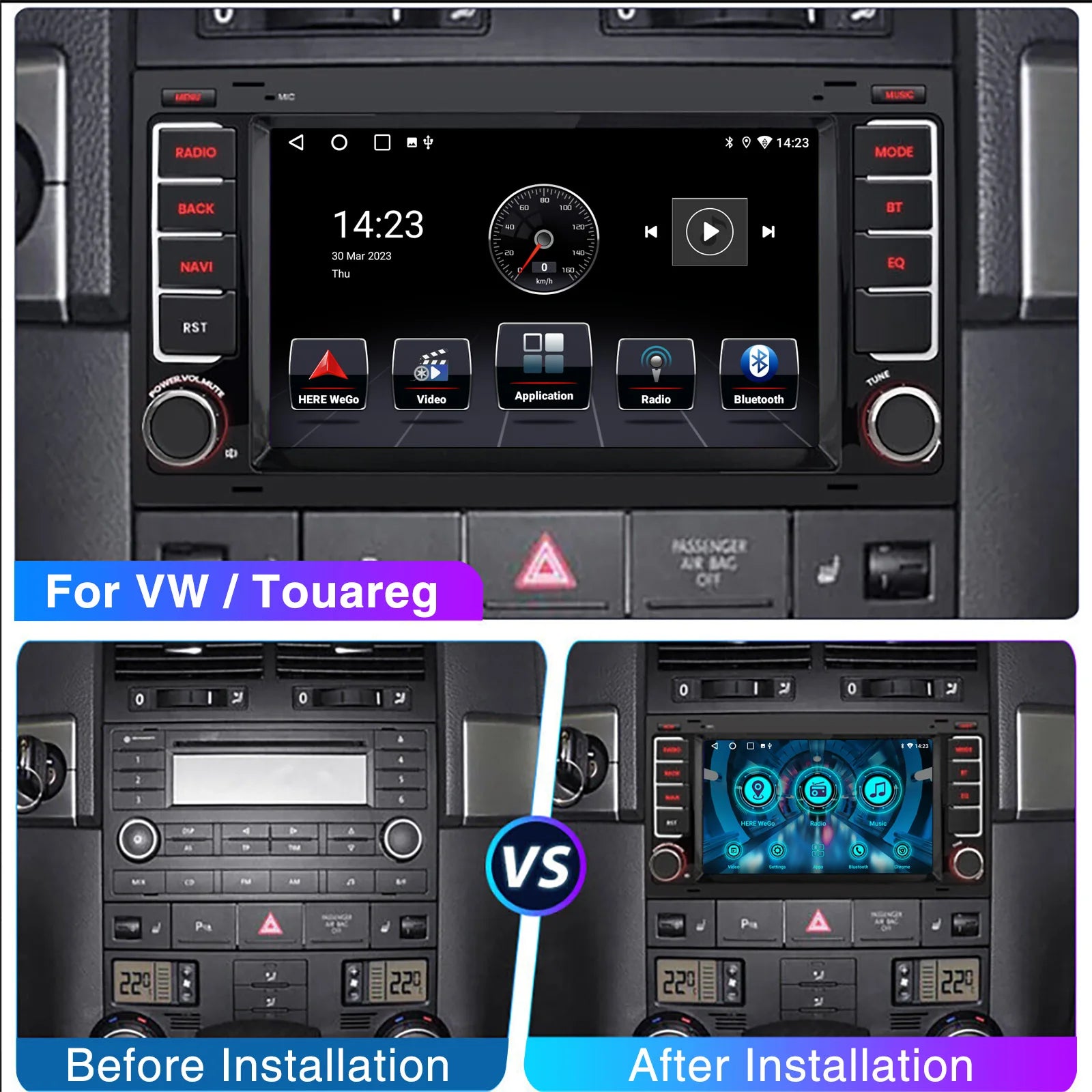 ESSGOO Android 15 Carplay Car Radio For Volkswagen  VW Touareg Transporter T5 Multivan Car Radio Multimedia Player GPS WiFi RDS - QUORE