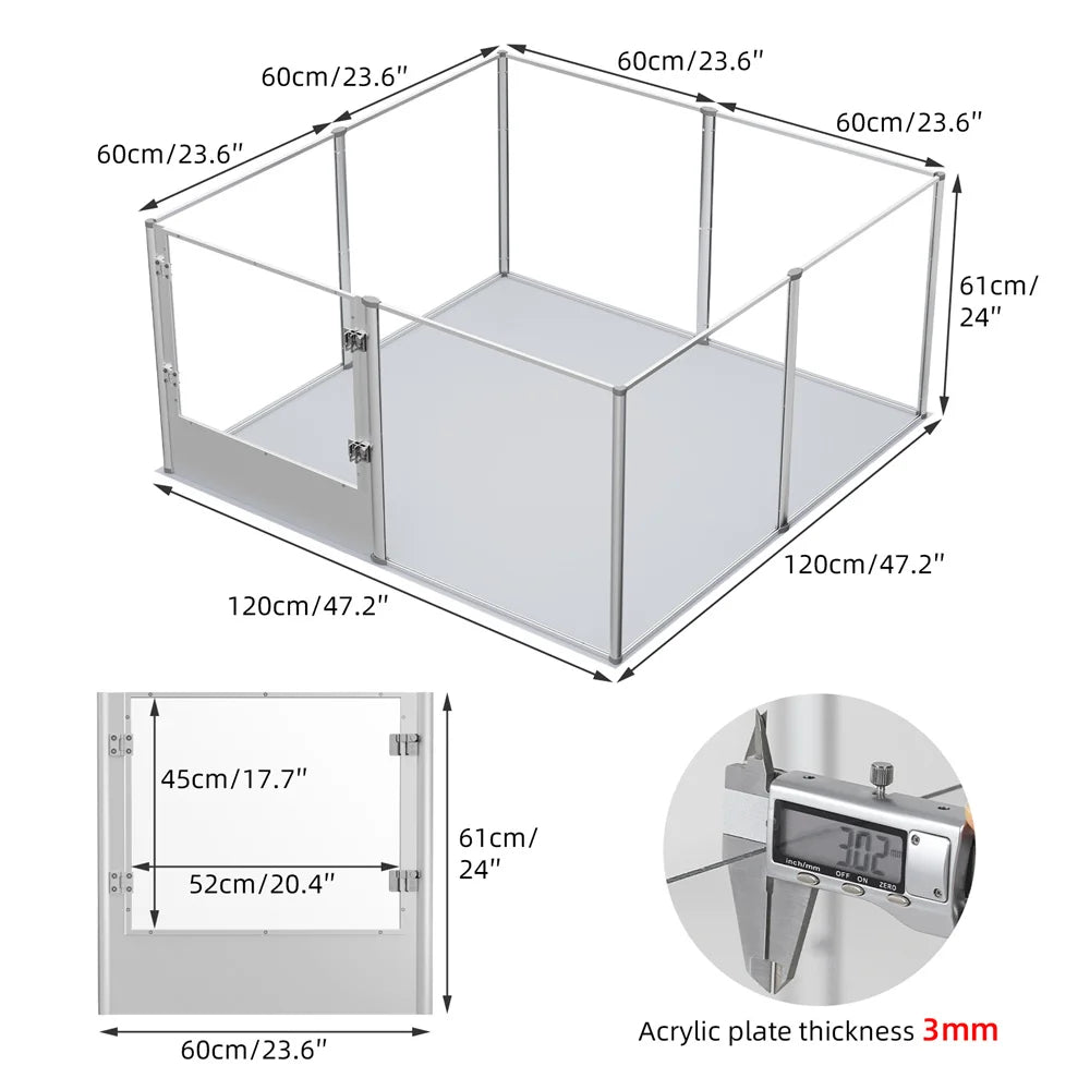 Speelomheining – Speelhek – Babyhek – Speelruimte – Kinderhek – 120X120X61 Cm – Waterdichte Bodemkleed