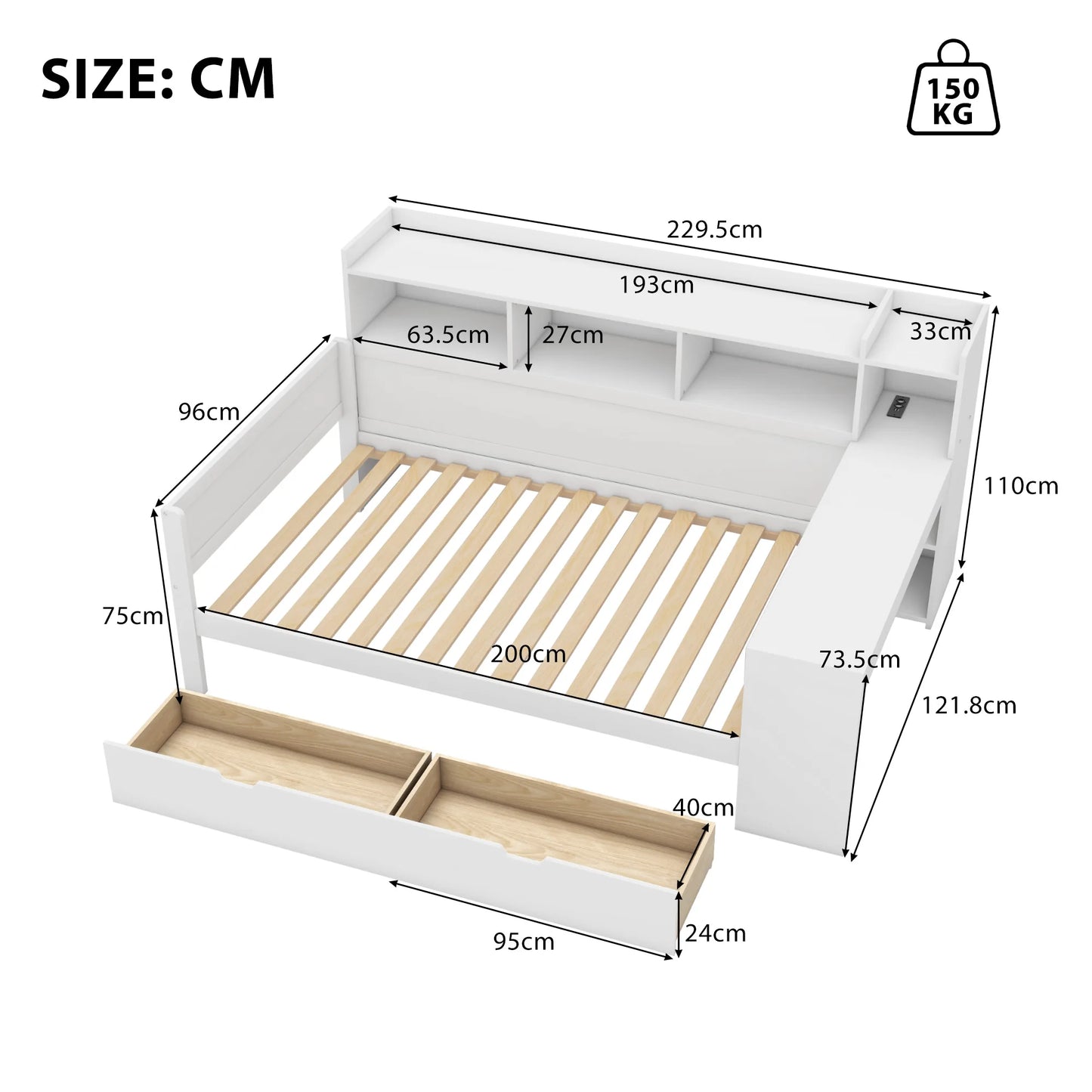 Schoenenkast – Schoenenrek – Schoenenopberger – Schoenenmeubel – Schoenenbank – Modern Design – Verstelbare Pootjes – 5 Vakken – 80,5x35x109,5 cm – Zijpaneel