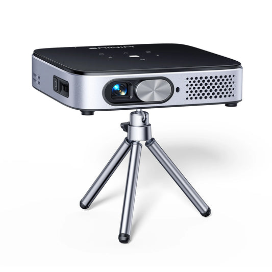 Beamer - Projector - Mini DLP Projector - Oplaadbaar - Android 11.0 - Ultra Short Throw – WIFI & Bluetooth – FHD 1080P Ondersteuning – EU Plug – Zilveren Afwerking