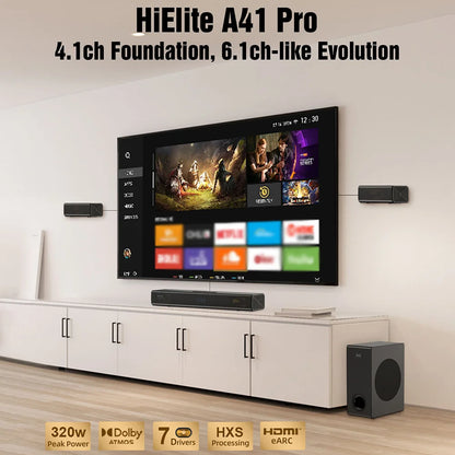 Soundbar – Geluidsset – Home Cinema – Subwoofer – Surround Speakers – 320W Output – Dolby Atmos