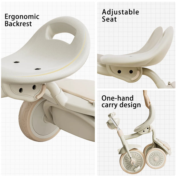 UBRAVOO Babyfiets - Kinderfiets - Driewieler - voor kinderen van 1 tot 5 jaar - Loopfiets - Trike - voor kinderen - voor baby's - Zwart - QUORE
