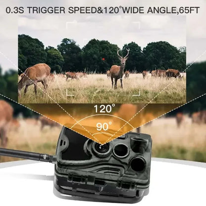 Wildcamera – Wildlife Camera – Jachtcamera – Buitencamera – Trailcam – 4G Verbinding Met Live App – 4K Video & Nachtzicht Tot 20 Meter - EU-stekker - Alleen Camera