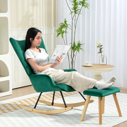Relaxstoel – Fauteuil – Lounge Stoel – Zitstoel – Voetenbank – Verstelbare Relaxbeweging – Velvet Bekleding - QUORE