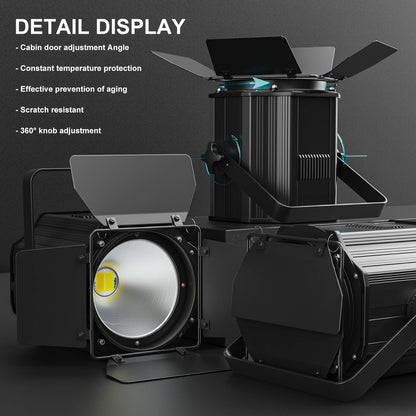 Professionele LED Par Spots – LED Podiumverlichting – DJ Verlichting – Theaterlampen – Eventverlichting – 4 Stuks 200W – Instelbare Warm & Koud Wit Kleurtemperatuur - QUORE