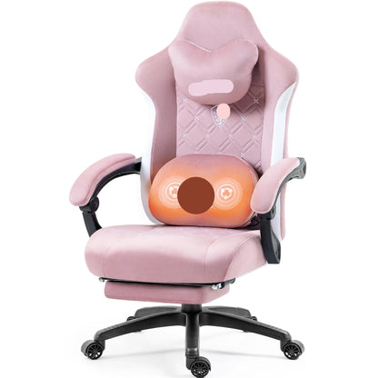 Roze Bureaustoel – Kantoorstoel – Werkstoel – Draaistoel – Stud Stoel – Ergonomisch Design – Verstelbare Rugleuning