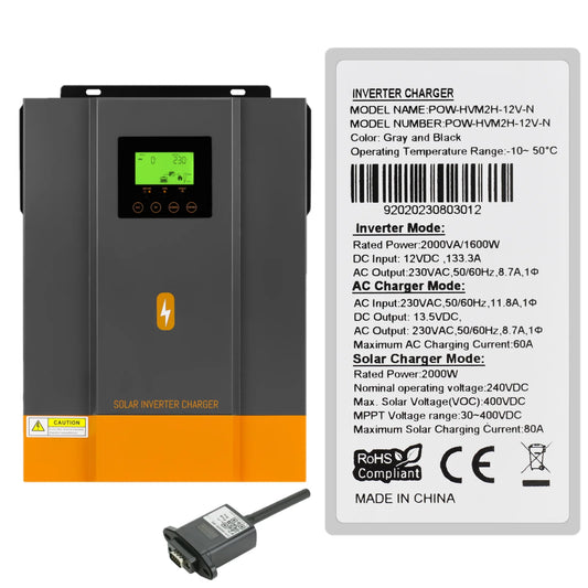 1600W Inverter – Omvormer – Zonnelaadregelaar – 12V Converter – MPPT Regeling – Continue 1600W Vermogen – Automatische Herstart