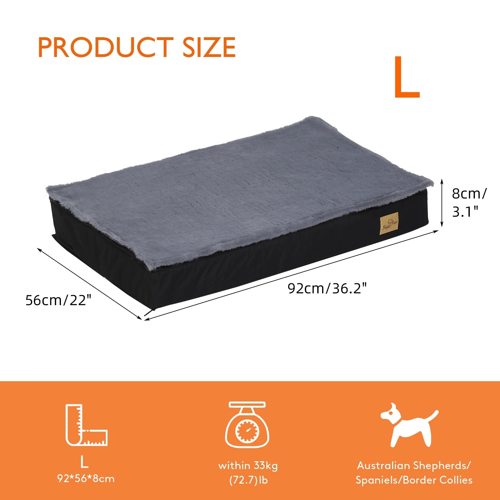 Hondenbed - Kussen - Wasbare - met Waterdichte Hoes -Orthopedische - Comfortabel & Stevig - 2-in-1 Ontwerp - Antislip Bodem - Groot Formaat - QUORE