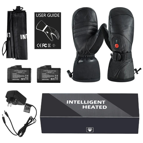 Heated Gloves - Electric Gloves - Heated Mittens - Unisex Heated Gloves - Battery Heated Gloves - Electric Mittens - Carbon Fiber Heating 3 Shift Temperatures - Extra Large