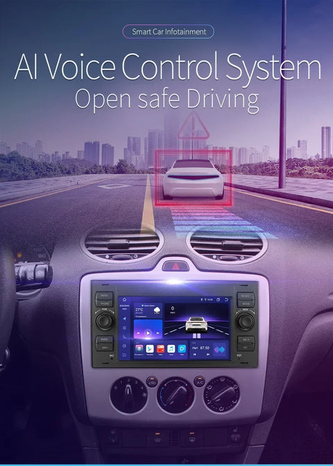 Auto Multimedia Speler - Voor Ford Focus 2007 - 1GB16GB - Carplay Scherm - Navigatiesysteem Auto - Multimedia Autoradio - Zilver