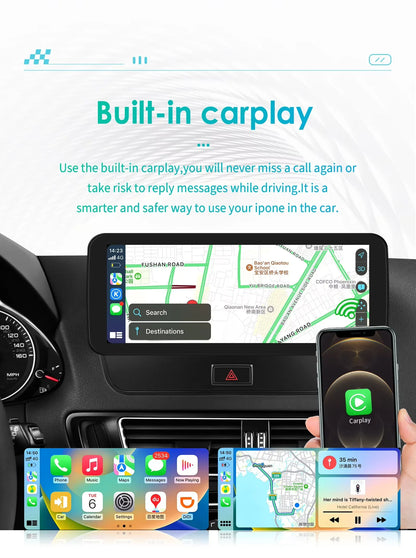 Hizpo AI Voice WIFI 4G-LTE Android 14Car Radio for Audi Q5 2009-2016 Multimedia Video Player GPS 2din BT Autoradio