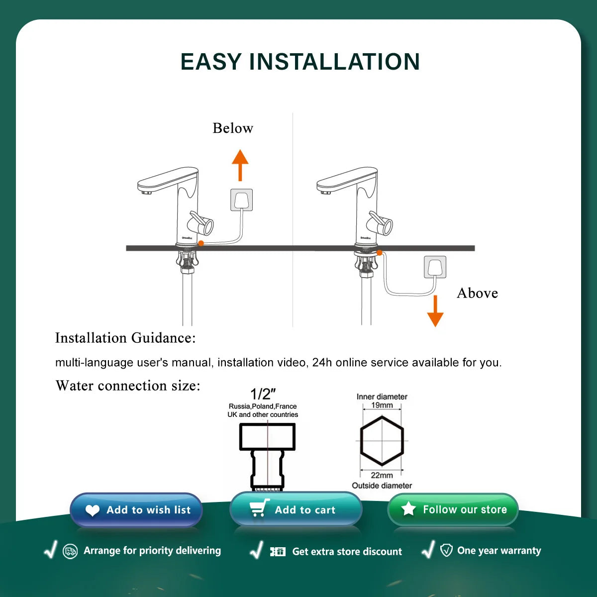 Warm Waterdispenser - Instant Waterkoker Heet Water - Warmwaterdispenser met Digitale Temperatuurweergave - 220V - Mat zwart - QUORE