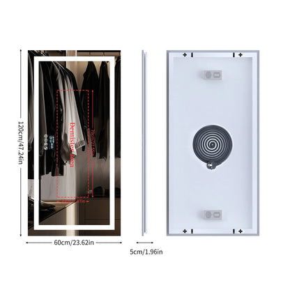 Badkamerspiegel - met LED - Spiegel - Smart Spiegel - Badkamerspiegel met Verlichting - Anti-fog - Dimbaar - Backlit + Front Lit - Digitale Weergave - met Bluetooth - Wandmontage - Waterdicht - Energiezuinig - 1200x600mm