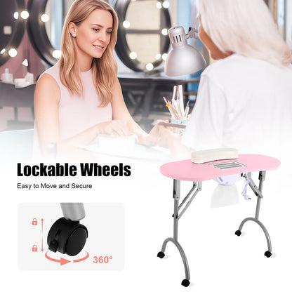 Make-up Koffer – Beauty Koffer – Make-up Trolley – Make-up Case – Make-up Organizer – Rose Goud – Ingebouwde LED-Verlichting – Verstelbaar Handvat Met 4 Vergrendelbare Wielen