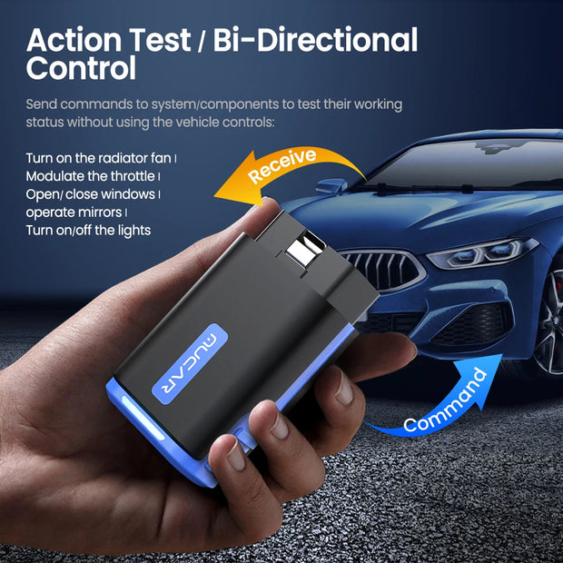 OBD2-scanner - Diagnosecomputer - Slimme diagnosetool - Foutverwijdering - Actietest - 15 Reset - TCM-injector autodiagnosetool