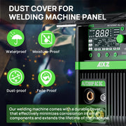 Aixz - AIT200P - Elektrisch lasapparaat - 200A - Oververhitting beveiliging - HF TIG AC DC Lasser Puls IGBT Inverter - ARC-kracht 2T-4T - Zwart