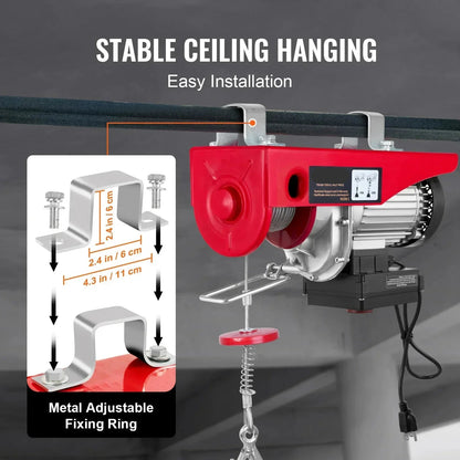 Takel - Lier - Winch - Kabeltakel - Elektrische - 1000kg - Draadloze Hijslier met Afstandsbediening voor Garage, Boot, Werkplaats en Meer