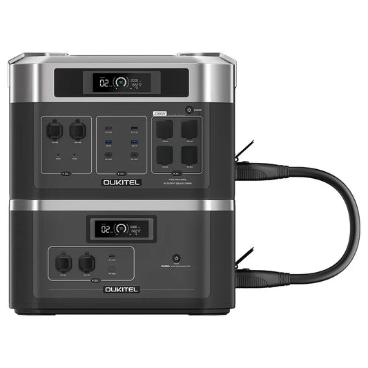 Draagbare Power Station – Noodstroomvoorziening – Mobiele Accu – Zonne-energie Generator – UPS Back-up – 2048Wh Capaciteit – 2200W Pure Sine Wave Inverter