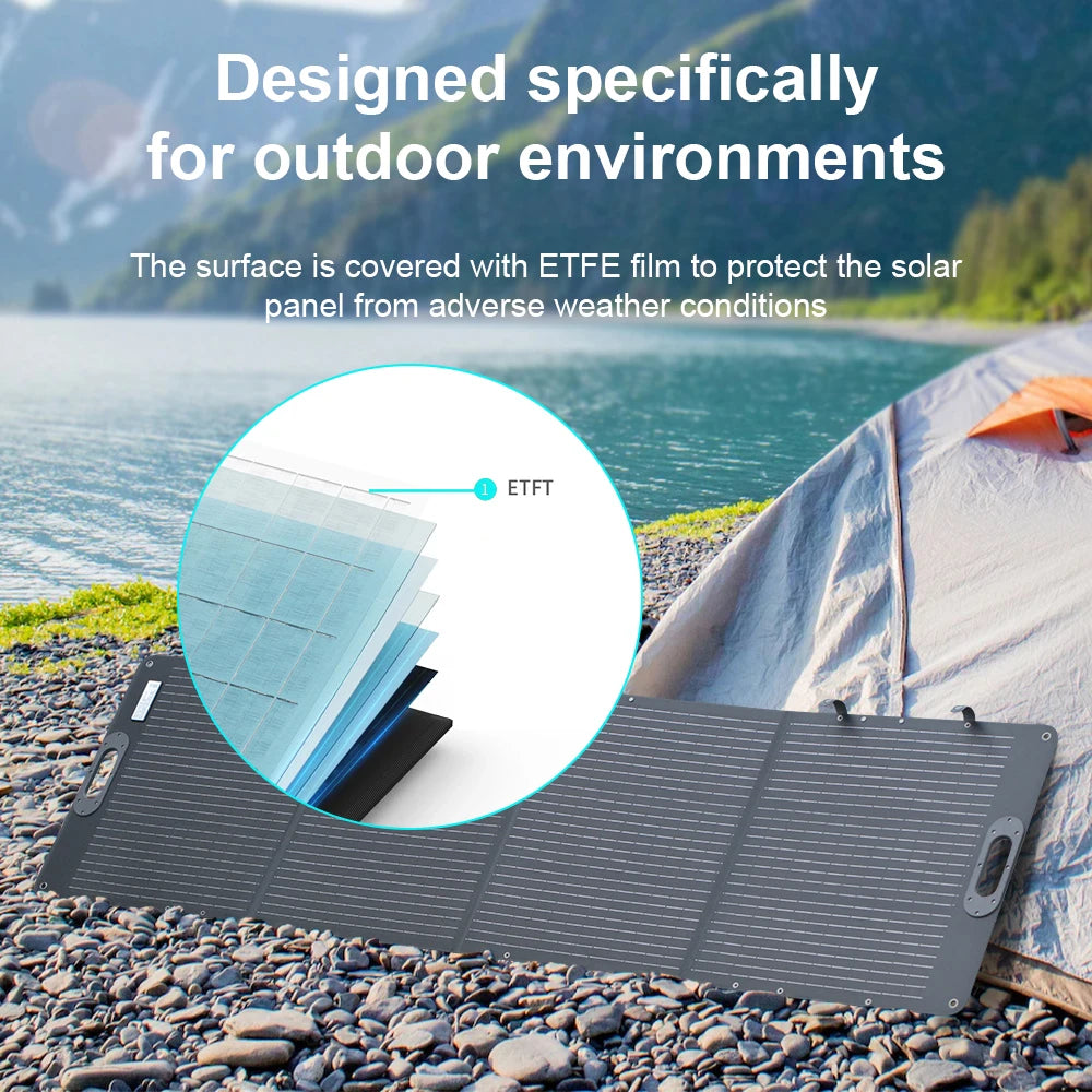 Zonnepaneel - Sun Power -  Zonneenergie - 200W Flexibel ETFE Zonnepaneelen - 12V tot 24V – Monokristallijn – IP68 Waterdicht - Opvouwbaar - voor Smartphone Camping