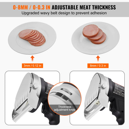 Snijmachine - Vlees Elektrische Kebabsnijder - Elektrisch Shoarma-mes - Vlees Snijder -  Draadloos - 2 Bladen - 0-8mm Dikte -  Plat blad