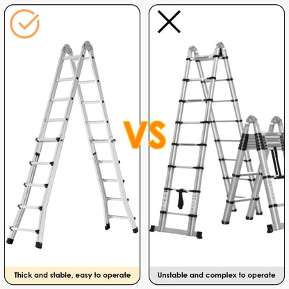 Telescopische Ladder – Vouwladder – Uitschuifladder – Aluminium Ladder – Lichte Ladder – Tot 4,8 Meter – Max 150 Kg Draagkracht