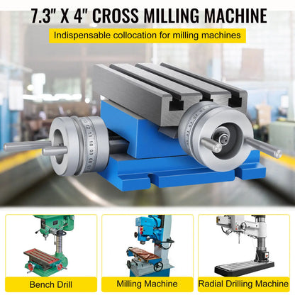 Milling work table - Compound work table - Cross slide work table - Sliding workpiece holder - 4"X7.3" - Adjustable - for drilling vice