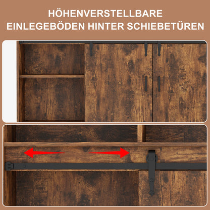 Dressoir – Dressoirkast – Sideboard – Opbergkast – Wit – 140 cm – Schuifdeuren – 4 Laden
