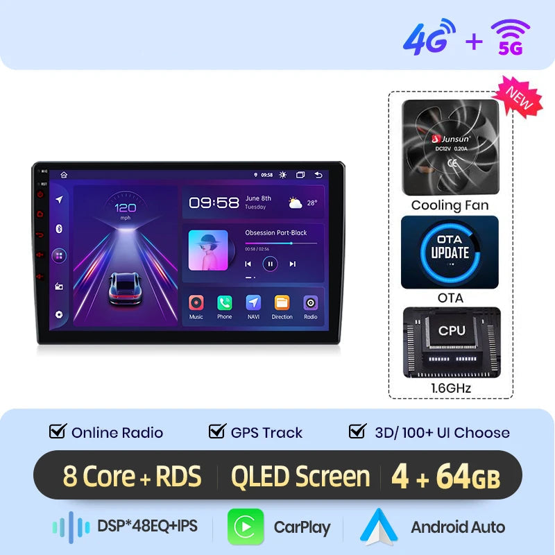 auto radio Peugeot 3008 – autoradio multimedia – navigatiesysteem – carplay radio – android auto – 9 inch touchscreen – draadloos CarPlay & GPS navigation