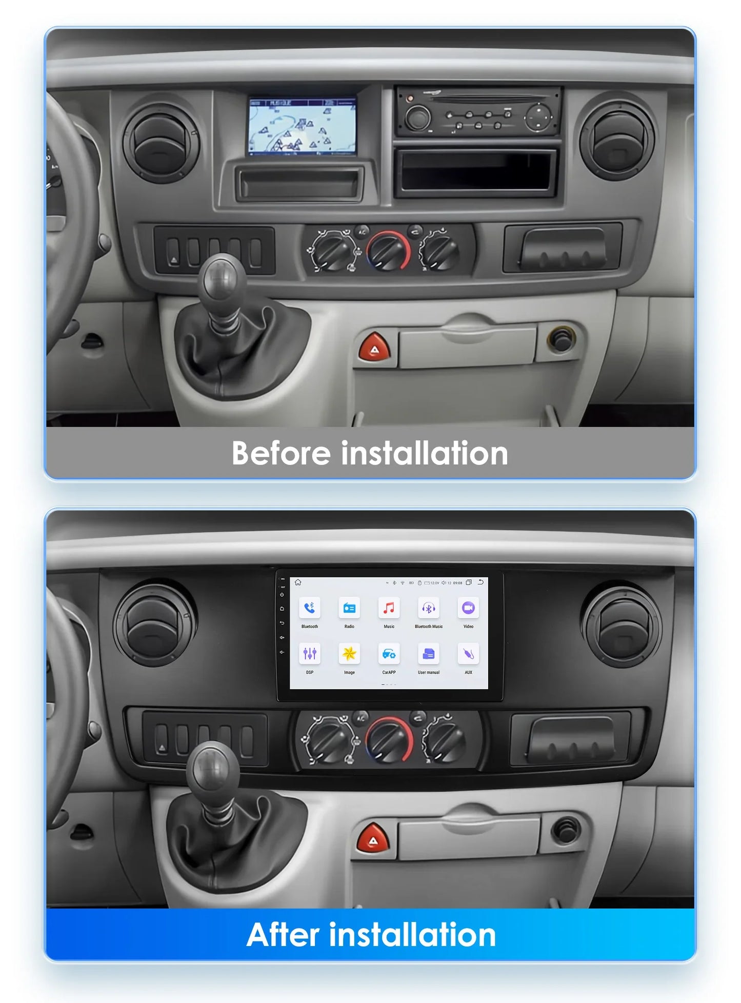 Autoradio – Multimedia Speler – Car Radio – 2-DIN Radio – GPS Navigatie – Android 13 – 10,1 Inch QLED Touchscreen – Draadloze CarPlay & Android Auto