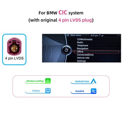 Draadloze CarPlay Module – Android Auto Adapter – CarPlay Interface – BMW Infotainment Connector – NBT CIC Systeem – Plug & Play Installatie – Spiegel Link Ondersteuning
