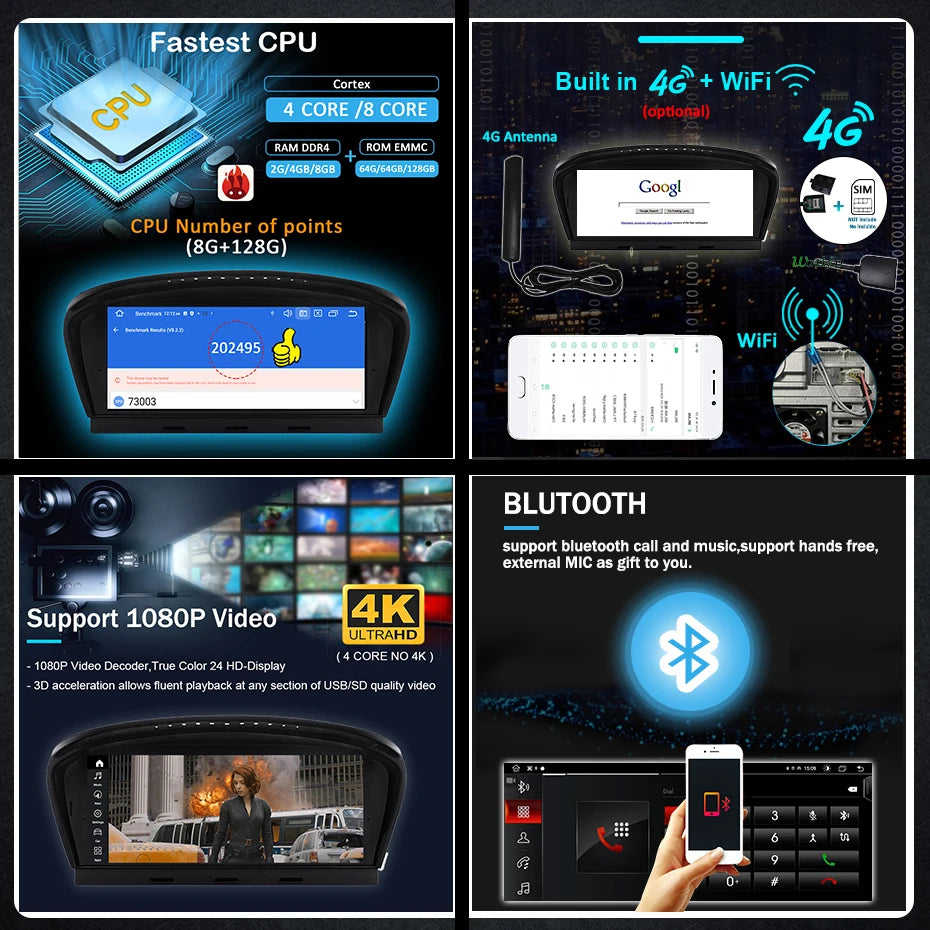 Autonavigatie – Autoradio – Multimediaspeler – Navigatiesysteem – Carplay – Android 14 Besturingssysteem – 8,8 Inch Touchscreen - QUORE