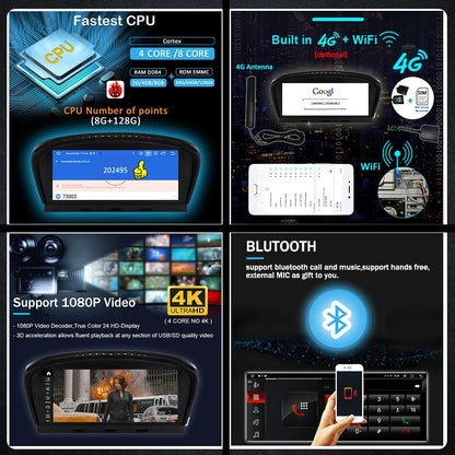Autoradio BMW – Multimedia Speler – Navigatiesysteem – Touchscreen Radio – Android Auto Carplay – 8,8 Inch Scherm – Android 14 Besturingssysteem