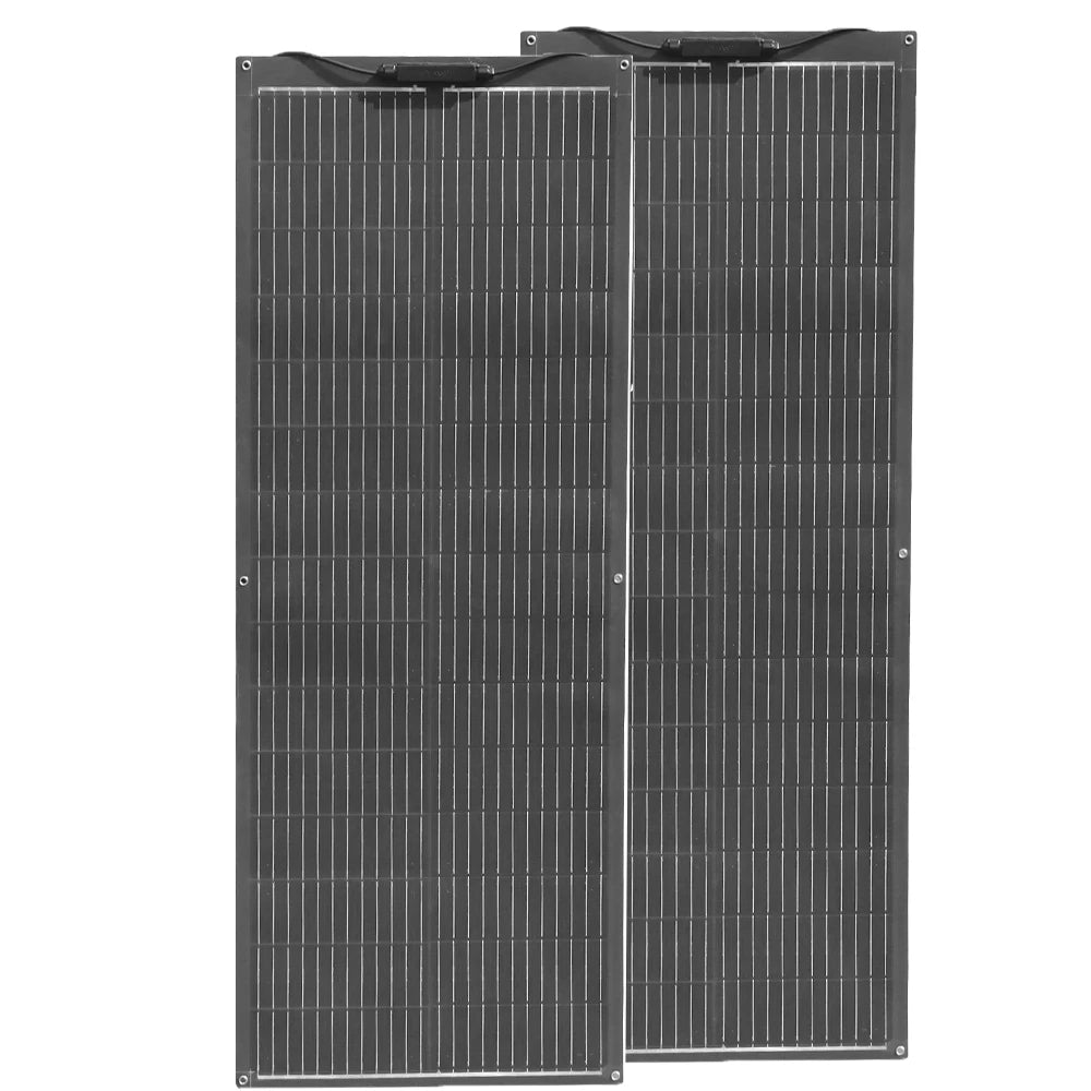Zonnepaneel - Zonnepanelen - Zonne-energie - Zonne-kit - Monocrystalline Silicon - Flexibel - Monocrystalline Silicon - 200W - 2 Stuks - IP68 Waterdicht - voor Boot - Camper - Caravan - RV - Tuin - Zwart