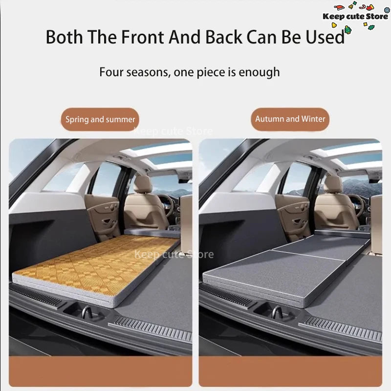 Opvouwbaar Autobed – Reisslaapmat – Auto Slaapkussen – Kampeerbed – Rustmat – Variant A – Koelmat En Katoen-Linnen – 160x60cm Compact