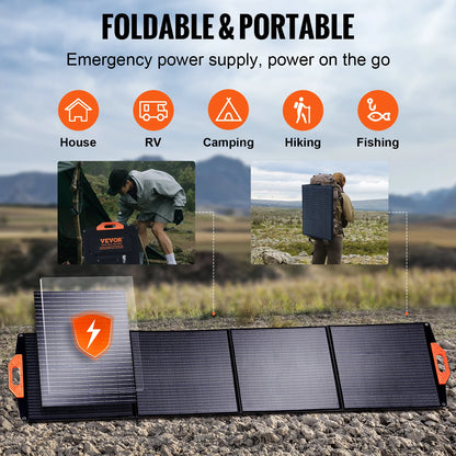 Zonnepanelen - Monokristallijne Zonnepaneel Kit - Zonne Energie - Opvouwbaar - 120W - Waterdicht en Draagbaar - voor Powerstations, Camping & Outdoor