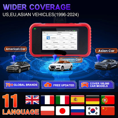 OBD2 Scanner - OBD - Uitleesapparatuur Auto - Diagnosecomputer - Storing Verwijderen - Auto Accessoires - Auto Uitlezen - 12 Reset Services - Systeem Scanner - 5" Touchscreen