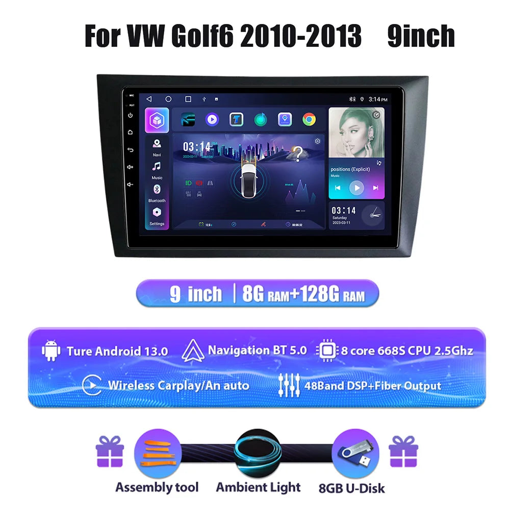 Digitaal Dashboard Golf 6 – Digitaal Instrumentenpaneel – LCD Cockpit – Multifunctioneel Display – Auto Dashboard – 12,3 Inch HD IPS Scherm – Snelle Linux Systeem Boot