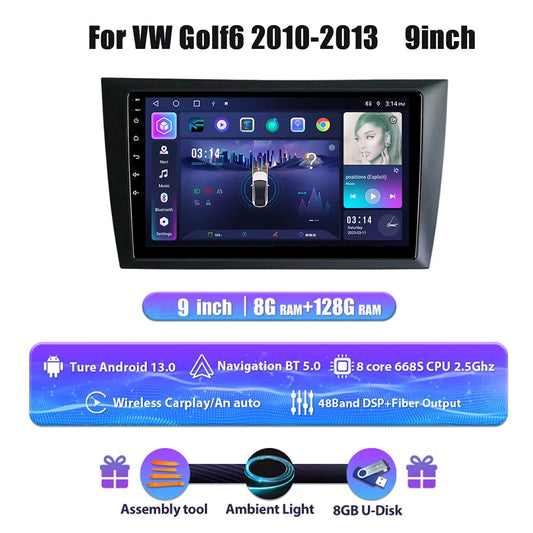 Digitaal Dashboard Golf 6 – Digitaal Instrumentenpaneel – LCD Cockpit – Multifunctioneel Display – Auto Dashboard – 12,3 Inch HD IPS Scherm – Snelle Linux Systeem Boot