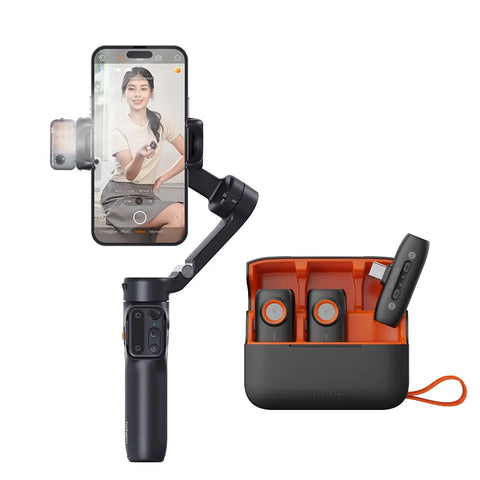 Gimbal Smartphone - Gimbal voor Smartphone & Camera - Handheld spiegelloos - 3-Axis - AI Face Tracking - Stabilisator voor Smartphone - Koolstofvezel Materiaal - Panning & Rolhoek 330 - Kantelhoek 80 - Zwart met Type-C