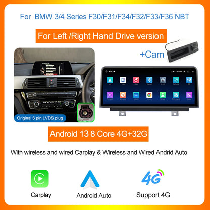 CarPlay Autoradio – Multimedia Systeem – 2-DIN Radio – Android Auto – BMW Compatibel – 10,25 Inch Touchscreen – Draadloos CarPlay & 4G Wifi