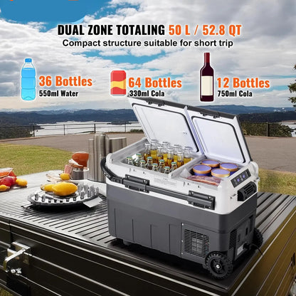Auto Koelkast - Camping Koelkast  - Auto Koelbox Compressor - Draagbare - 12V/24V - 50L - Snelle Koeling - Energiezuinig - Voor Auto - Camper - en Boot
