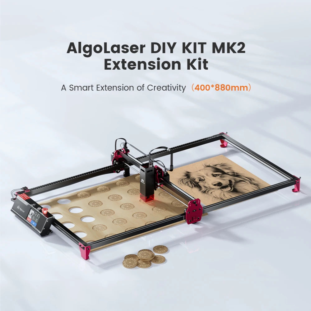 AlgoLaser AlgoOS Control DIY KIT MK2 10W Laser Engraver Cutter Machine 3.5Inch Touch Screen Engrave Stainless Steel Wood Acrylic