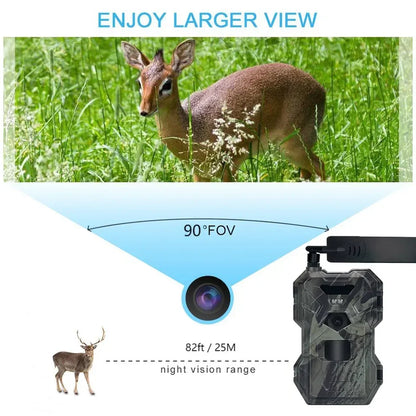 Wildcamera – Trail Camera – Jachtcamera – Wildlife Camera – Buiten Camera – 4G Verbinding – 30MP Foto’s & 2K Video - Alleen Camera